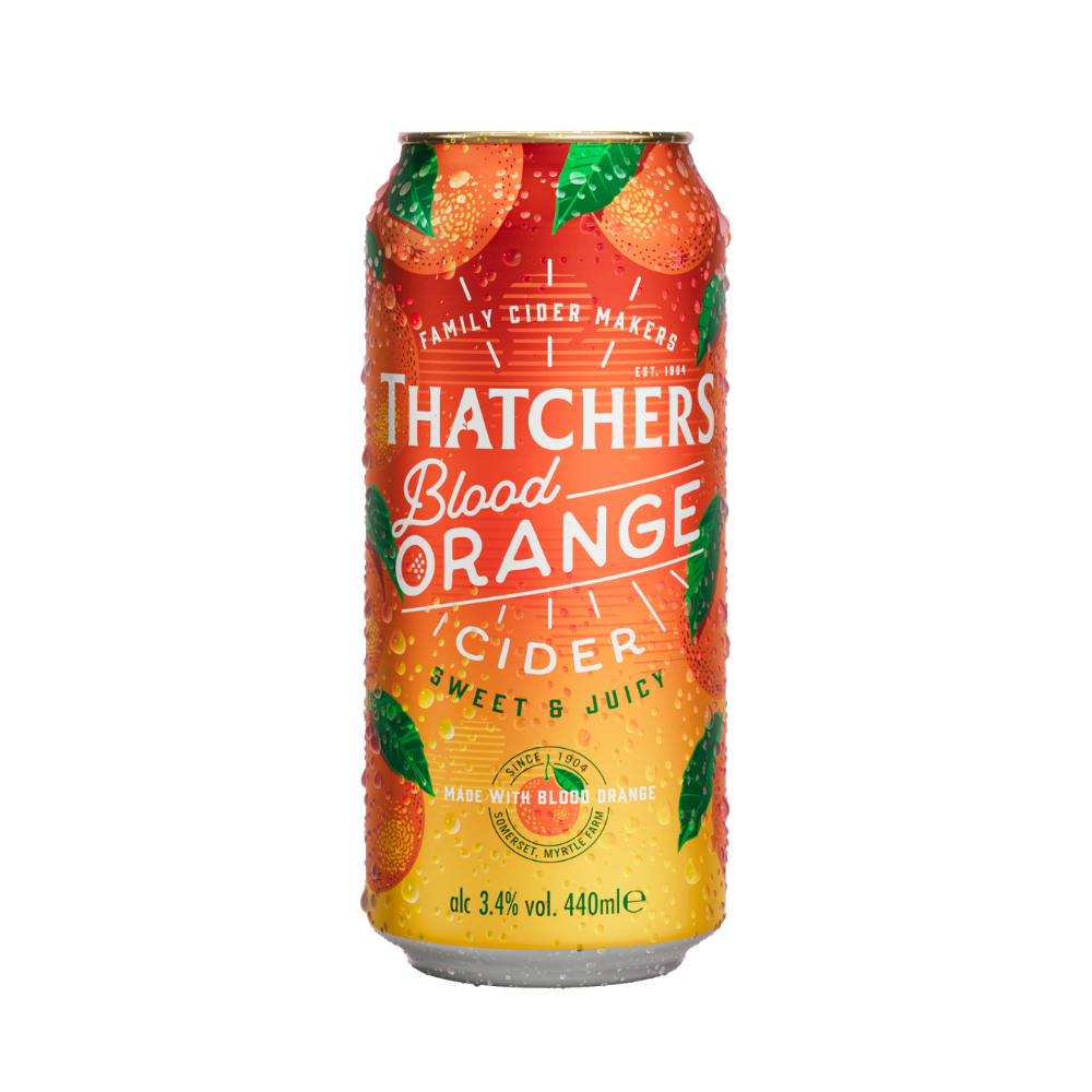 THATCHERS BLOOD ORANGE CIDER CANS 24 X 440ML