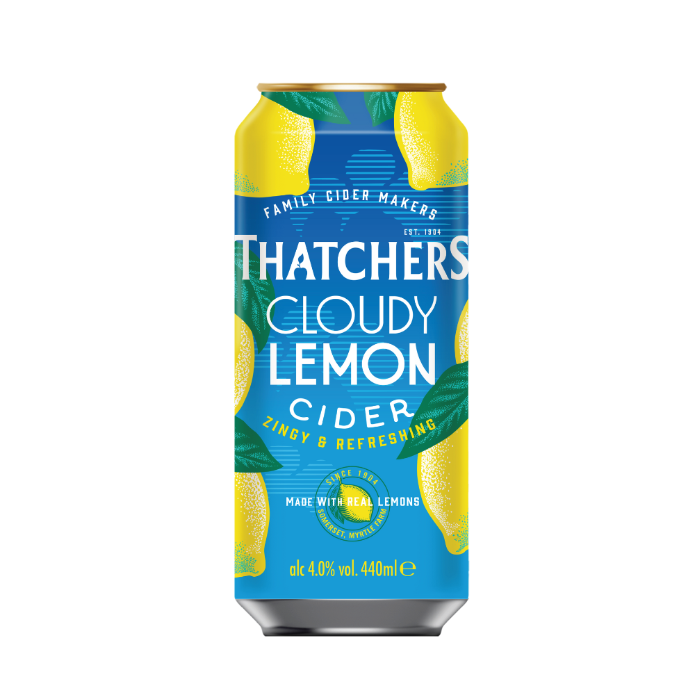 THATCHERS CLOUDY LEMON CIDER 440 ML CAN 4 PACK