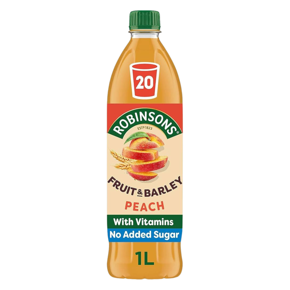 ROBINSONS SQUASH BARLEY PEACH PET 12 X 1L