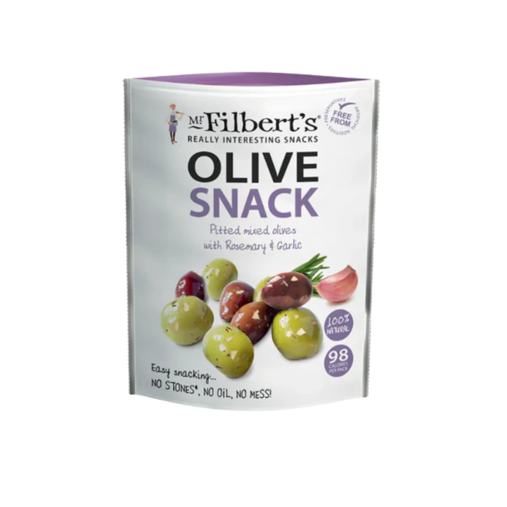 MR FILBERTS MIXED OLIVES ROSEMARY & GARLIC 12 X 50G