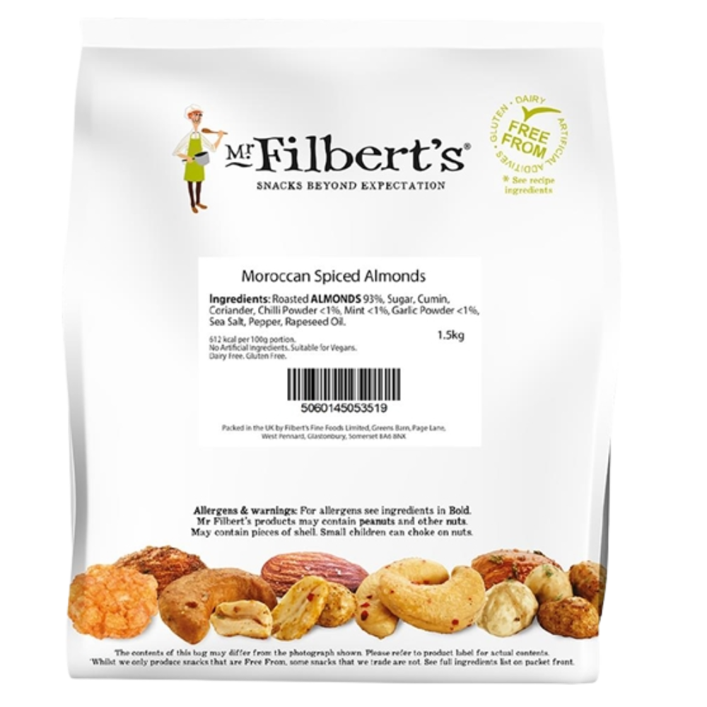 MR FILBERTS MOROCCAN SPICED ALMONDS 1.5 KG
