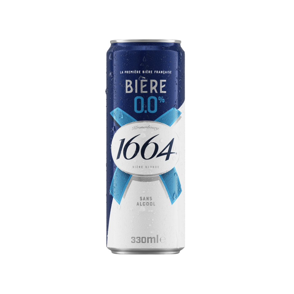 0% KRONENBOURG 1664 CANS 6 X 4 PACK 330ML