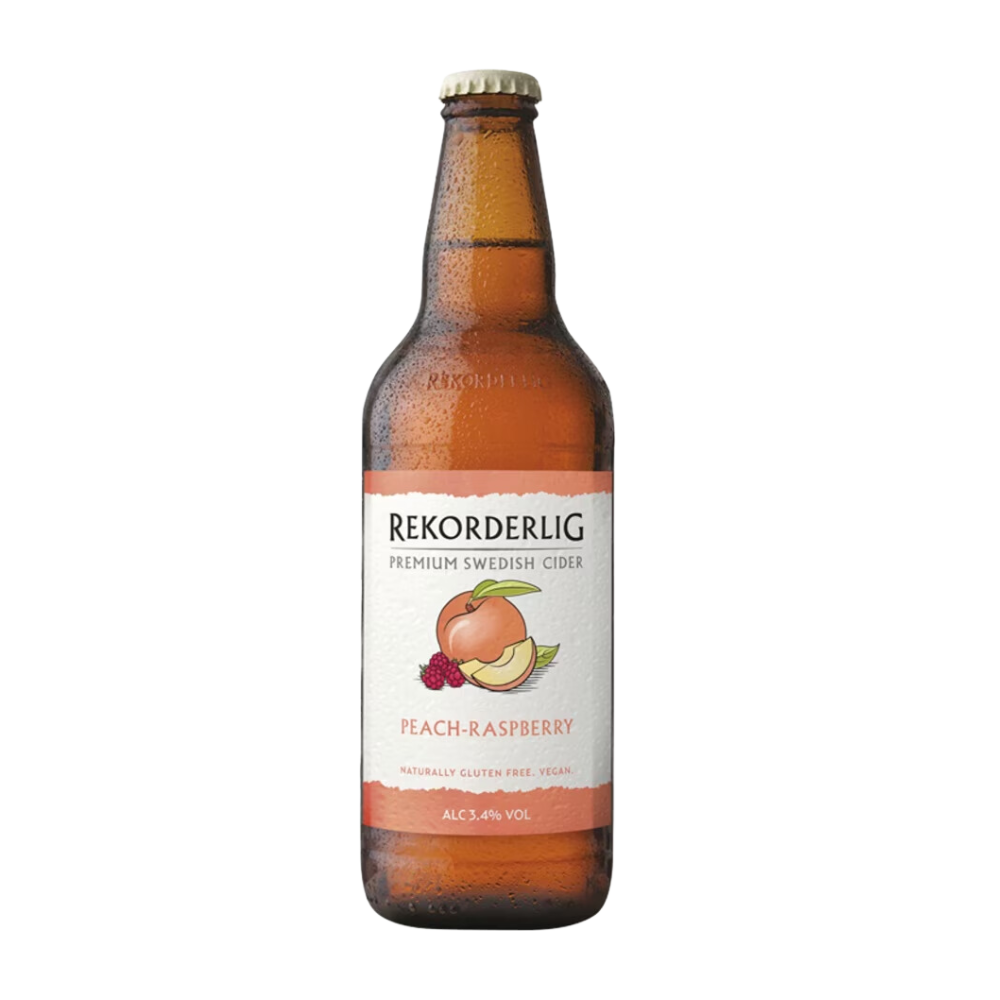 REKORDERLIG PEACH & RASPBERRY CIDER NRB 500 ML