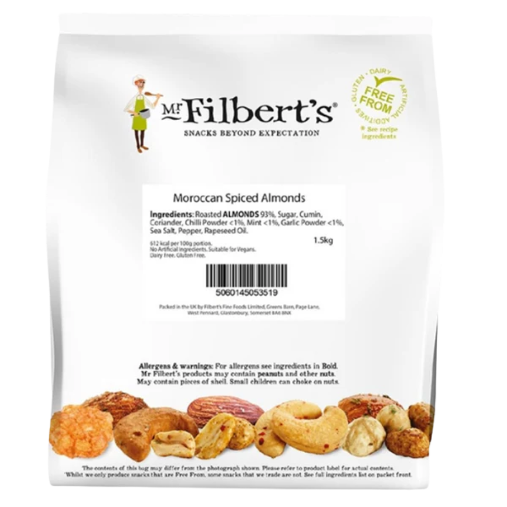 MR FILBERTS MOROCCAN SPICED ALMONDS 1.5 KG