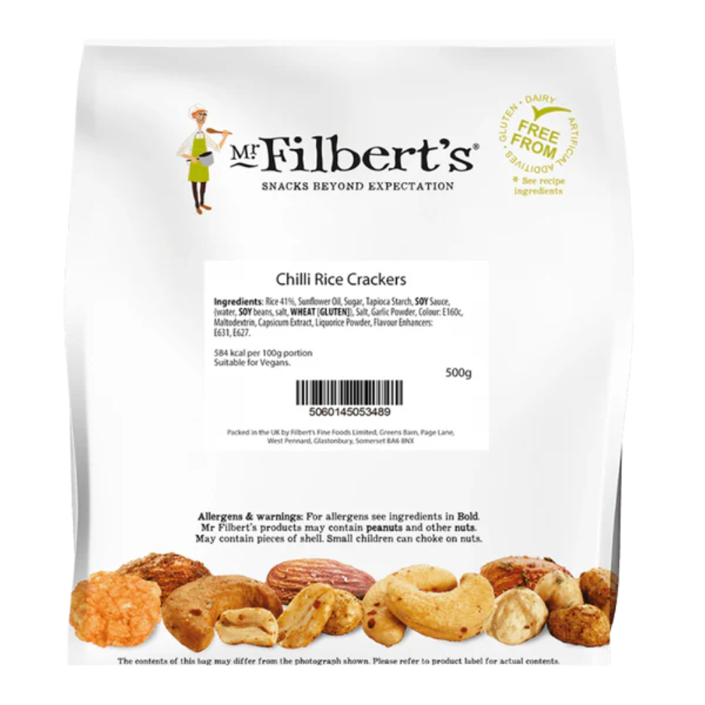 MR FILBERTS SWEET CHILLI RICE CRACKERS 500G